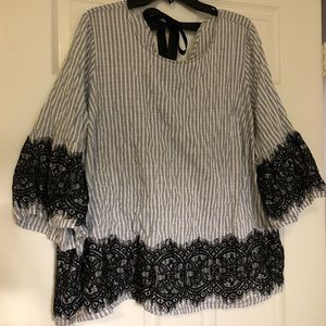 Lace Bell Sleeved Lane Bryant Blouse